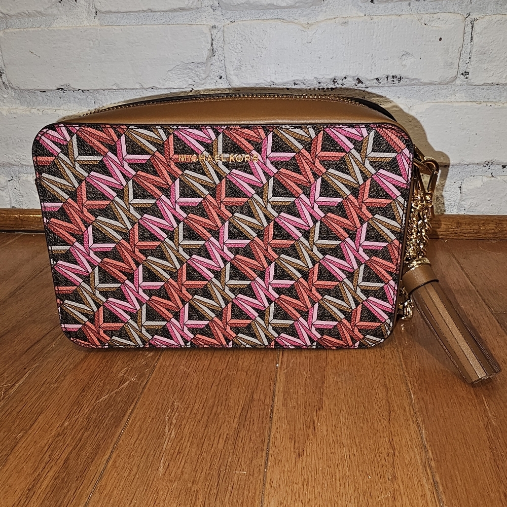 Michael Kors Pink and Brown Patterned Women's Bag